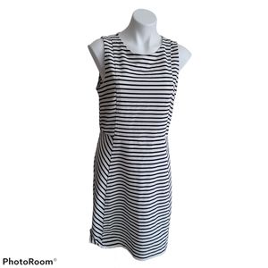 Loft Black and White Long Dress Size 8 Zipper